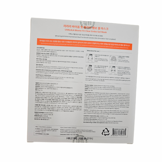 라라라 바이옴 핏 클리어 엠보 겔 마스크( LHALALA Biome Fit Clear Embo Gel Mask)