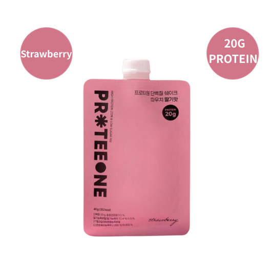 [PROTEEONE] 단백질 쉐이크 딸기맛 40g x 7개입 | Strawberry Protein Shake Pouch, 7ct