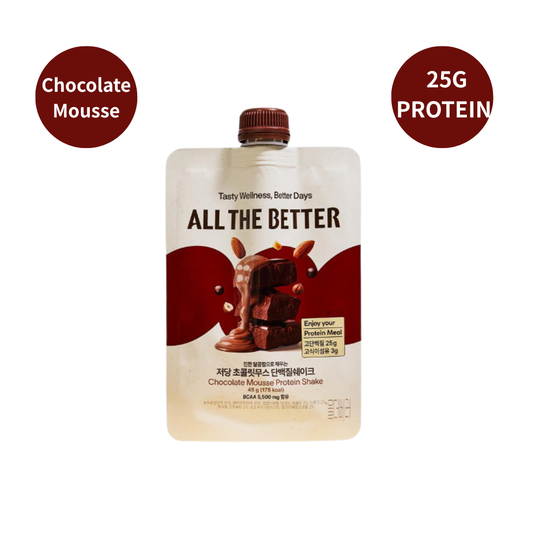 [All The Better] 저당 초콜릿 무스 단백질 쉐이크 45g x 7개입 | Low-Sugar Chocolate Mousse Protein Shake, 7ct