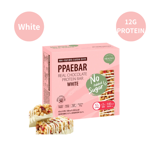 [PPAEBAR] 리얼초콜릿 프로틴바 화이트 40g x 9개입 |  Real Chocolate Protein Bar White, 9ct