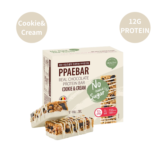 [PPAEBAR] 리얼초콜릿 프로틴바 쿠키앤크림 40g x 9개입 |  Real Chocolate Protein Bar Cookie&Cream, 9ct
